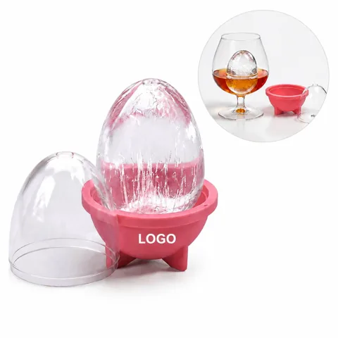 Egg-Shaped Silicone Ice Mold with Lids, 4-Pack for Fun Ice