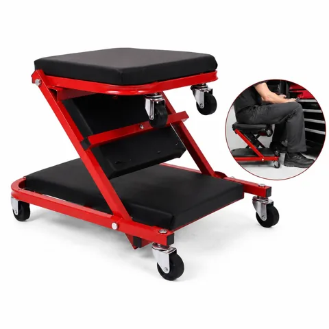 Folding 2-in-1 Creeper Stool with Padded Support for Auto 2