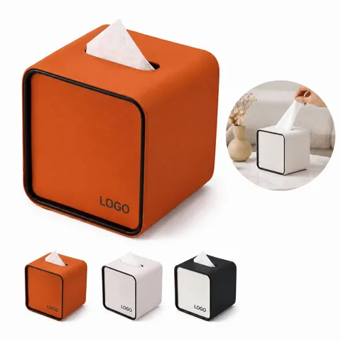 Faux Leather Square Tissue Box Modern Minimalist Design
