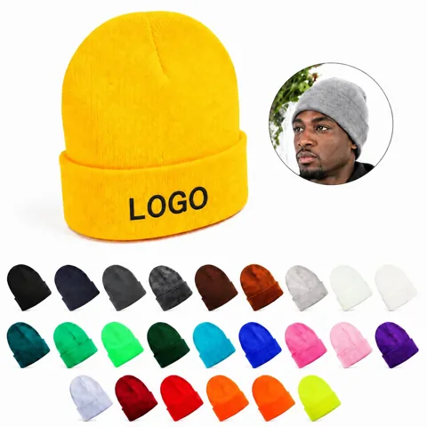 Unisex Warm Knitted Cap Double-Layer Winter Beanie