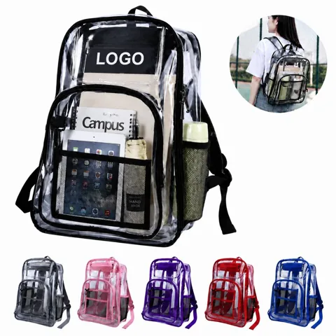 Clear PVC Student Backpack with Laptop Compartment 1