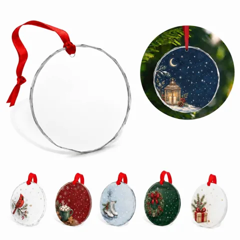 Personalized Crystal Glass Ornament with Custom Engraving 2
