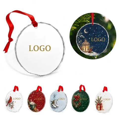 Personalized Crystal Glass Ornament with Custom Engraving