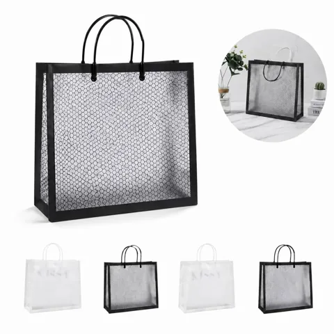 Mesh Transparent Tote Bag with Snap Closure for Everyday Use 2