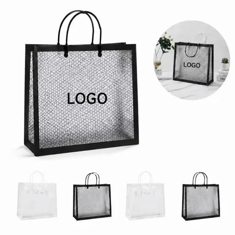 Mesh Transparent Tote Bag with Snap Closure for Everyday Use