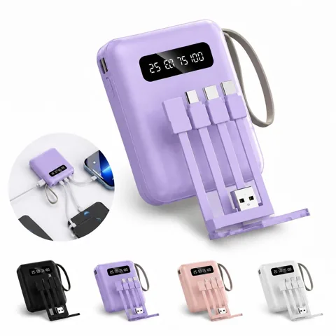 5000mAh 4-in-1 Cable Power Bank with Built-In Connectors 2