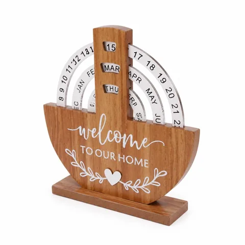 Wooden Shovel-Shaped Manual Rotating Desk Calendar 2