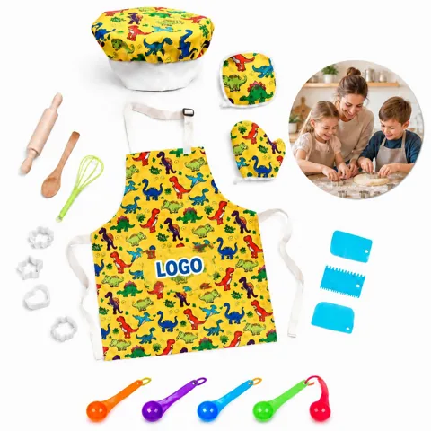 Kids Baking Set with Toddler Apron for Safe Imaginative Play