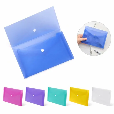 Clear Side-Loading Document Envelope with Snap Button 2