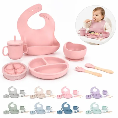 6-Piece Silicone Baby Feeding Set with Suction Base 2