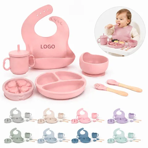 6-Piece Silicone Baby Feeding Set with Suction Base