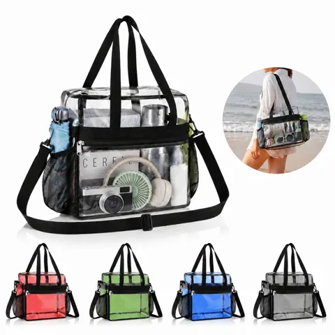 Clear PVC Shoulder Tote Bag for Concerts, Sports, and Travel 2