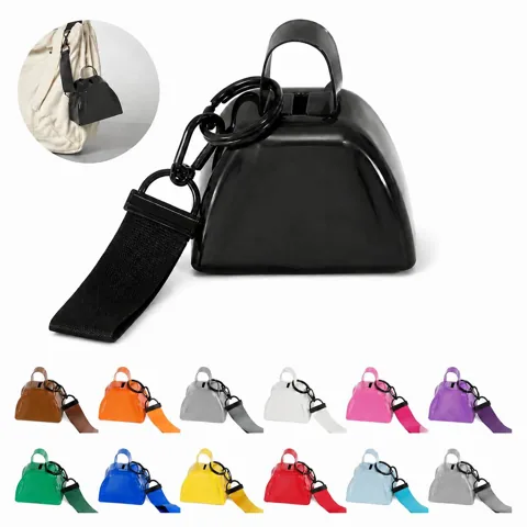 Durable Metal Cowbell Keychain with Wrist Strap 2