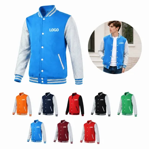 Fleece-Lined Baseball Jacket Winter Work Coat 4XL