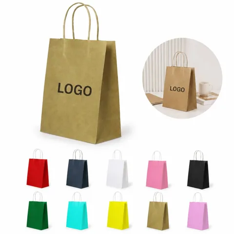 Eco-Friendly Kraft Paper Handle Bag for Takeout & Retail 1
