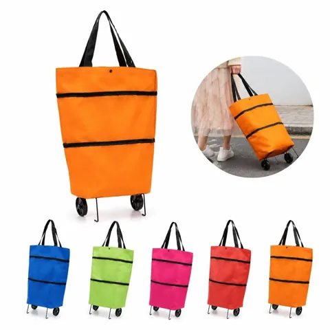 Foldable 600D Shopping Cart with Wheels for Groceries 2