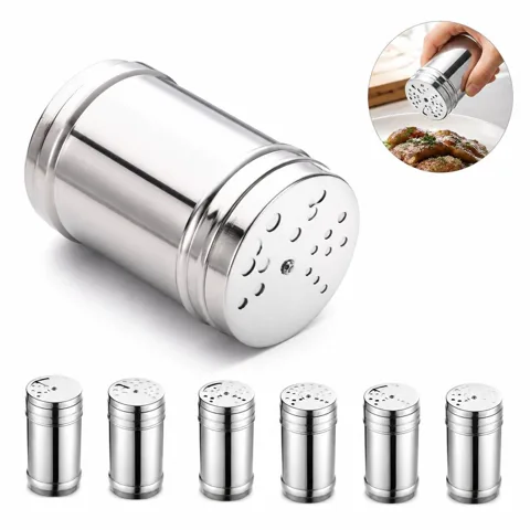 Stainless Steel Seasoning Shaker with Precision-Cut Lid 2