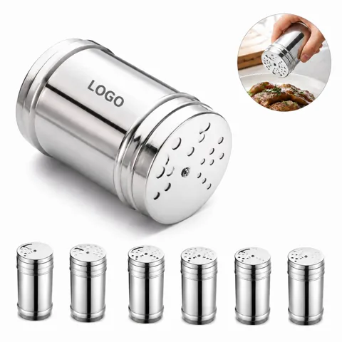 Stainless Steel Seasoning Shaker with Precision-Cut Lid