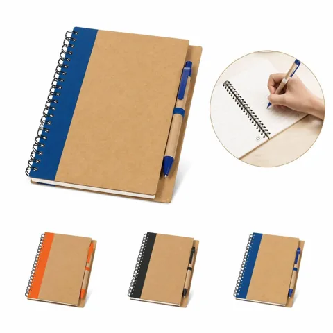 Kraft Spiral Notebook and Pen Set, Lined Pages, Compact 2