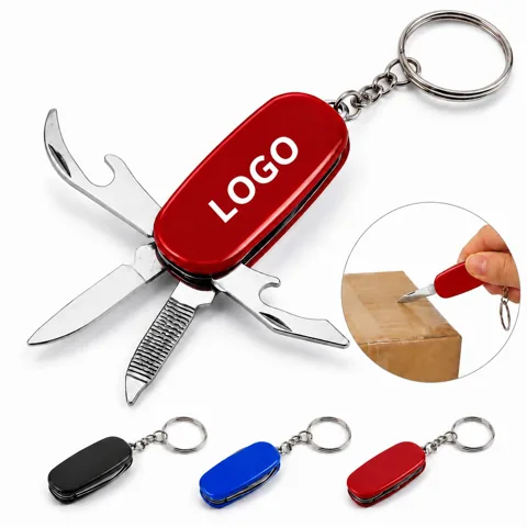 4-in-1 Folding Pocket Knife with Stainless Blade, Bottle