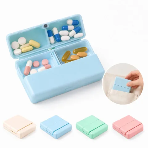 7-Day Magnetic Pill Organizer with Secure Lid, Portable 2