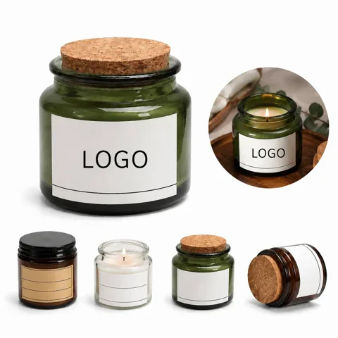 Natural Soy Wax Amber Jar Scented Candle for Calming