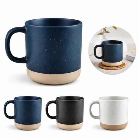 Speckled Black Ceramic Coffee Mug 11oz, Dishwasher Safe 2