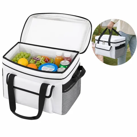 Oxford Fabric Insulated Grocery Bag Lunch Tote with Thermal 2