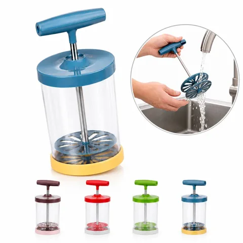 ABS Stainless Steel Manual Milk Frother with Transparent Cup 2