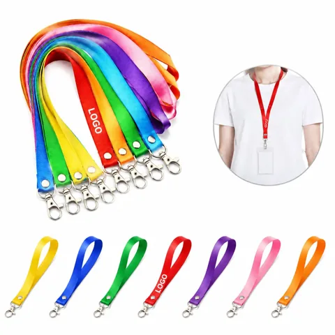Smooth Polyester Neck Lanyards with Breakaway Safety Clip