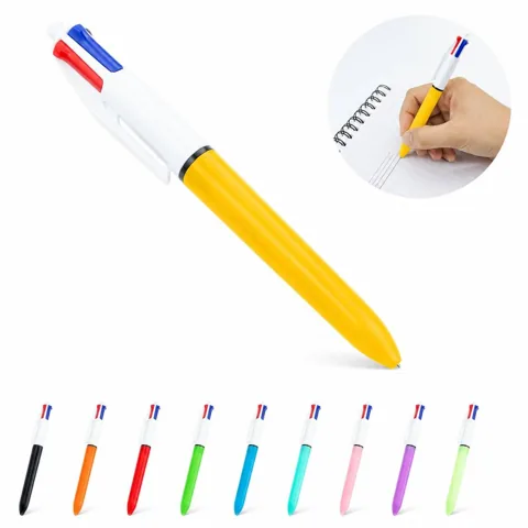 4-Color Ballpoint Pen Retractable Multi-Ink Black Blue Red 2