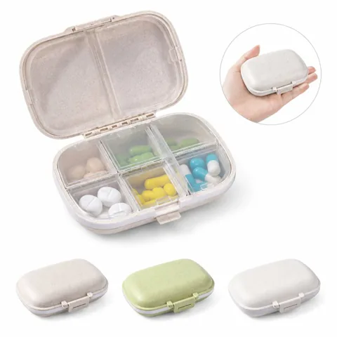 6-Grid Portable Pill Storage Case with Clear Lid 2