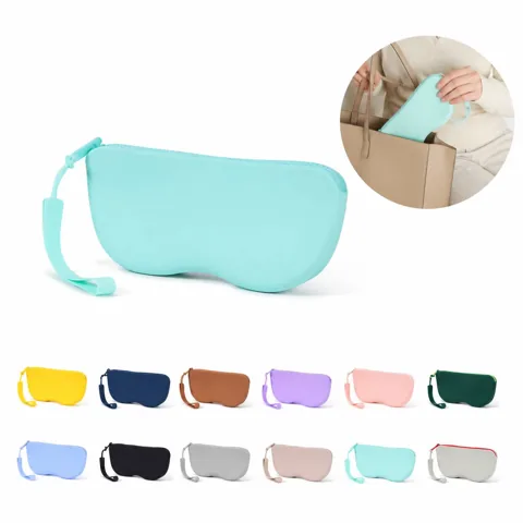 Zippered Silicone Glasses Case, Lightweight Protective Pouch 2