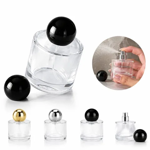 50ml Refillable Clear Glass Perfume Spray Bottle with Fine 2