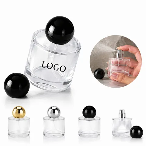 50ml Refillable Clear Glass Perfume Spray Bottle with Fine