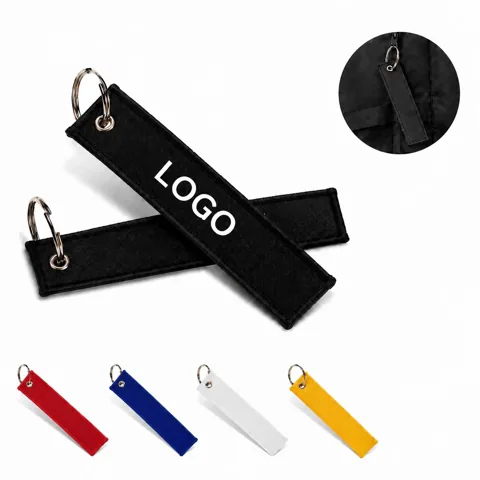 Custom Embroidered Aviator Keychain with Metal Ring