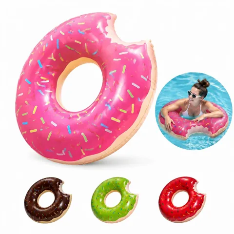 Inflatable Donut Swim Ring with Multiple Air Chambers for Everyday Use 2