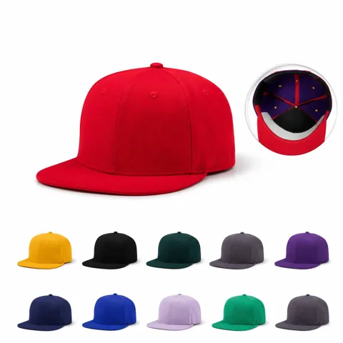 Acrylic Wool Blend Snapback Hat with Flat Brim 2