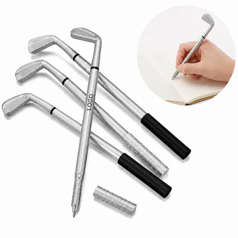 Plastic Golf Ballpoint Pen with Textured Grip, Black Ink