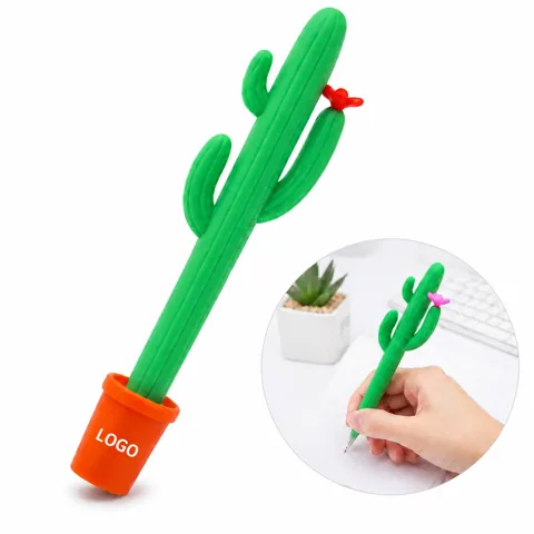 Potted Cactus Ballpoint Pens with Smooth Ink, Fun Desk Decor
