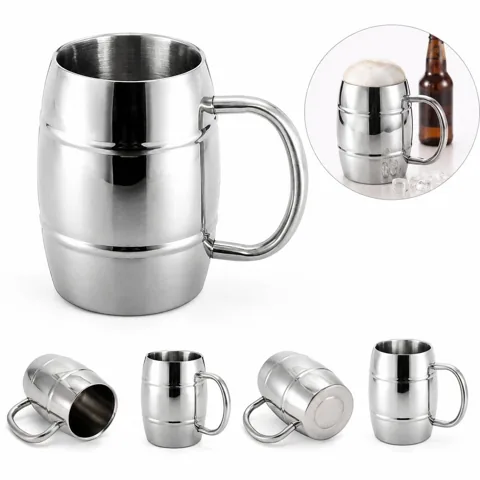 Double Wall Stainless Steel Insulated Beer Mug 15oz 2