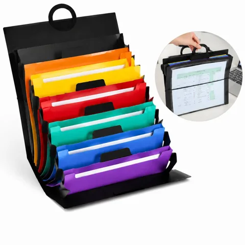 Wall Hanging File Organizer with Clear Label Pockets for Everyday Use 2