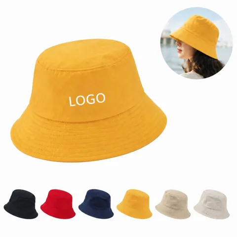 Cotton Breathable Fisherman Hat with Wide Brim for Sun