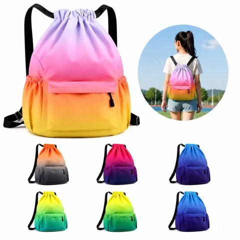 Gradient Waterproof Lightweight Drawstring Backpack for Everyday Use 2