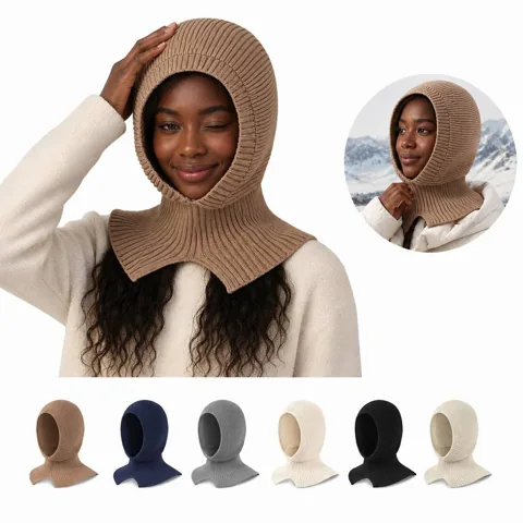 Winter Knitted Balaclava and Gloves Set for Warm Outdoor 2