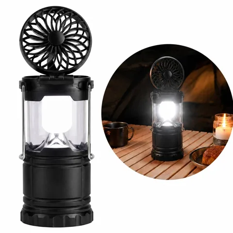 2-in-1 LED Lantern Fan with Hook for Camping & Emergency 2