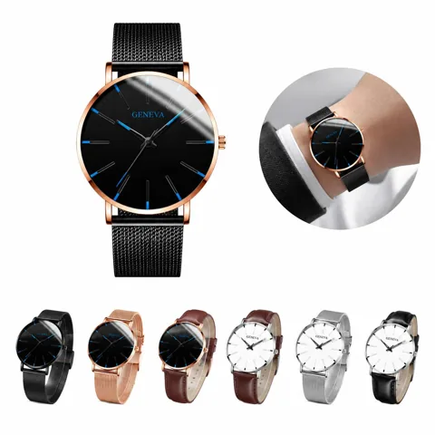 Men's Stainless Steel Bracelet Watch with Quartz Movement 2