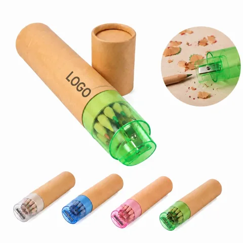 12-Piece Break-Resistant Colored Pencils with Sharpener Set