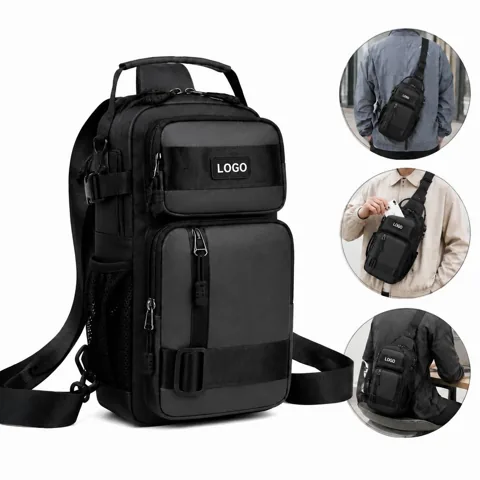 Lightweight Oxford Multi-Strap Crossbody Chest Bag for Everyday Use
