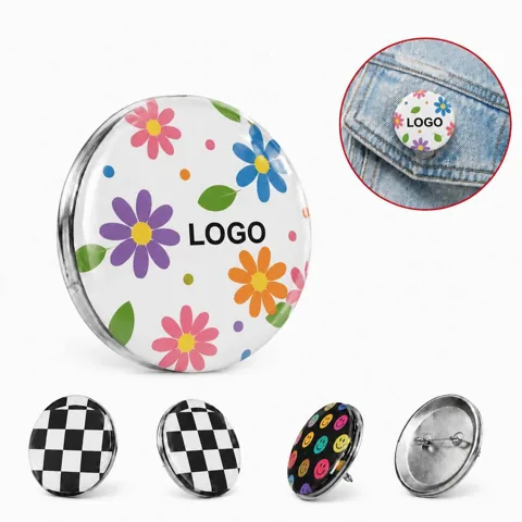 Patriotic USA Flag Button Pins Set, Durable Metal with Added Functionality